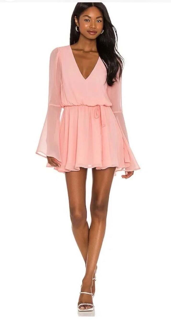 Lovers and Friends Lila Mini Dress in Peach Pink